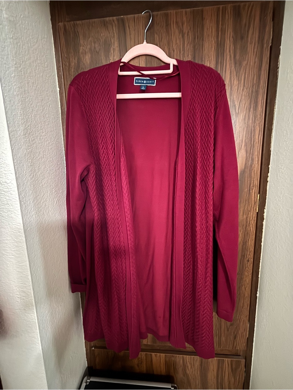 Scott Open-Front Wine Red Women's Cardigan